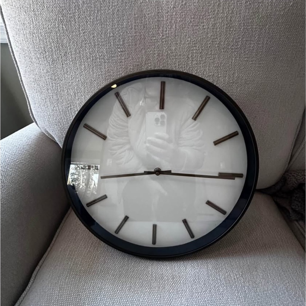 Modern Bronze and White Wall Clock (SOLD)